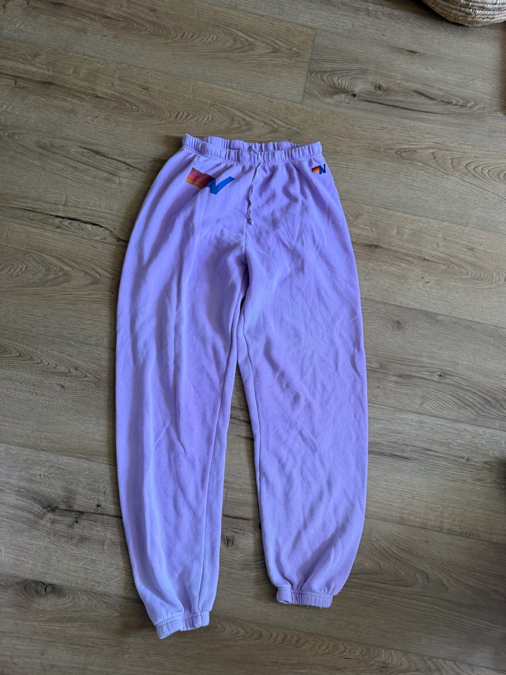 Aviator nation neon purple relaxed Jogger Pants